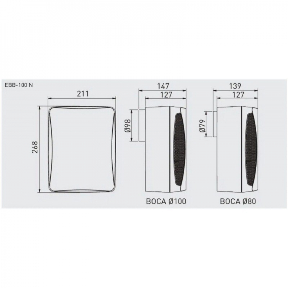 Вытяжной вентилятор накладной Soler&Palau EBB-100 NHT (5211944600)