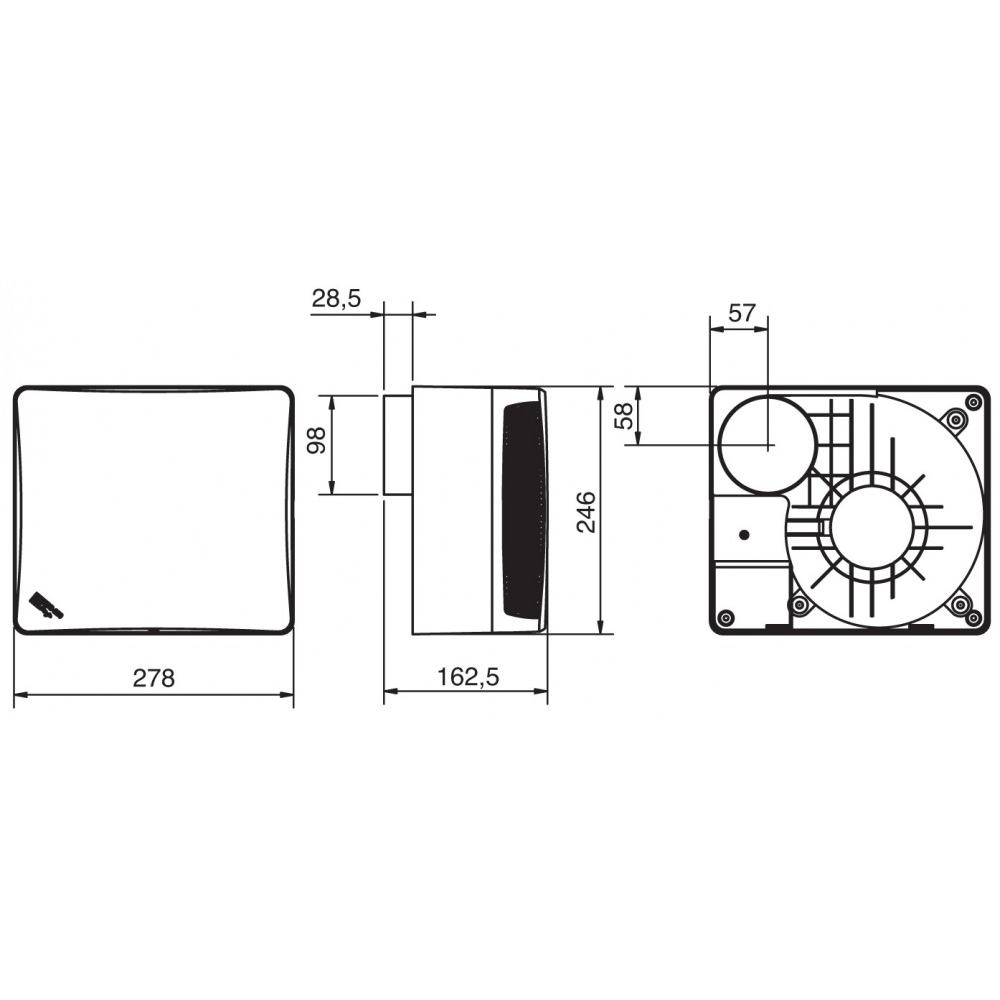 Вытяжной вентилятор накладной Soler&Palau EBB-250 T Design (5211993500)