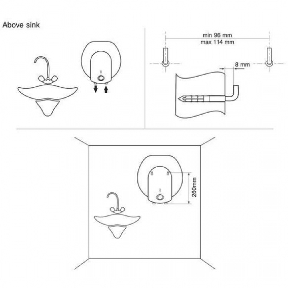 Бойлер накопичувальний електричний Tesy 10A GCA 1020 L52 RC 10 л BiLight Compact (304409)