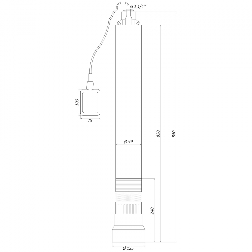 Скваженный насос Optima OP 5,1-10 F 1,1 кВт (с поплавком)