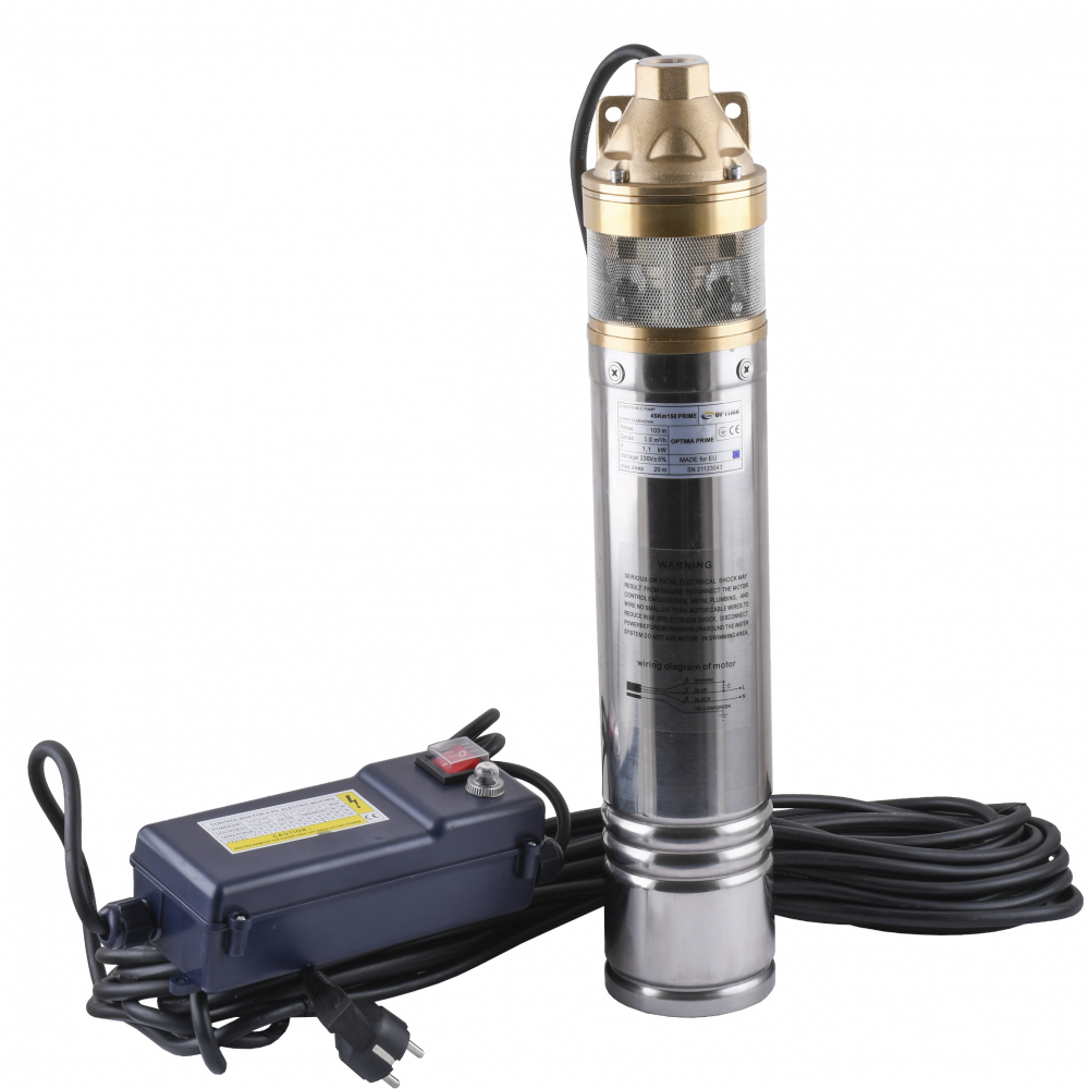 Скваженный насос Optima 4SKm150 PRIME 1,1кВт (+пульт +кабель 20м)