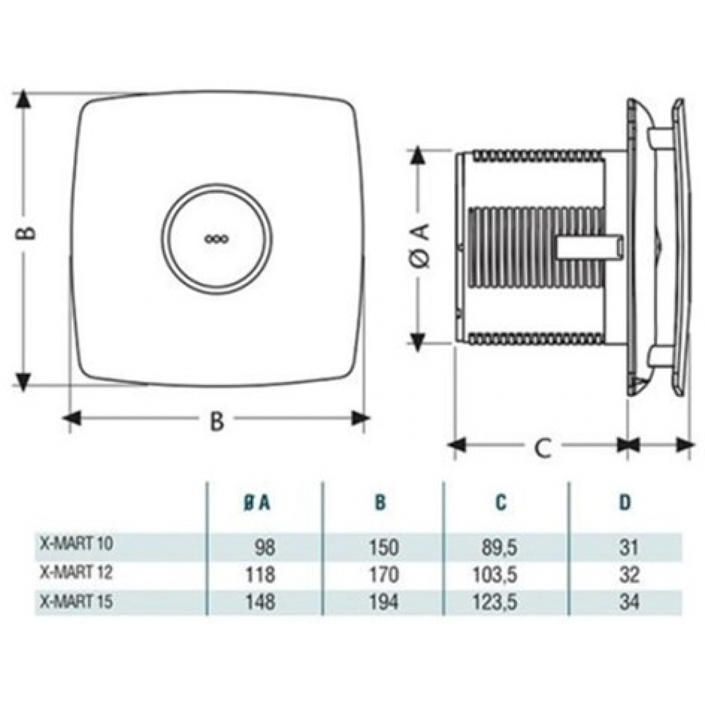 Витяжний вентилятор настінний Cata X-Mart 10 Inox (01040000)