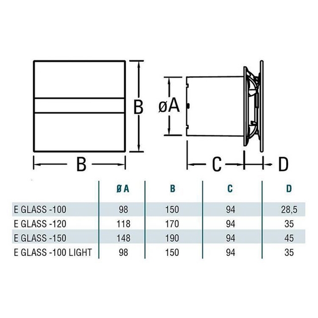 Вытяжной вентилятор настенный Cata E-100 GSTH (00900600)