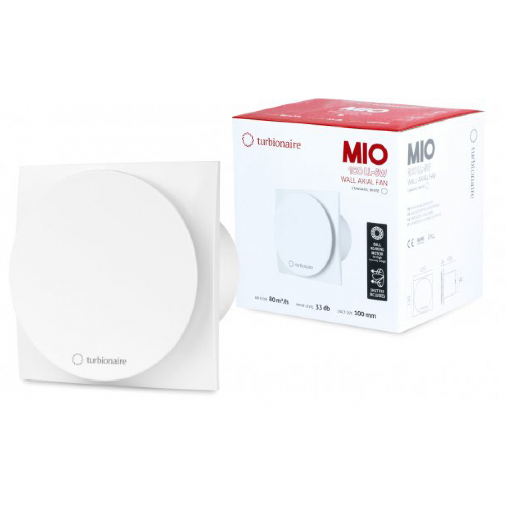 Вытяжной вентилятор настенный Turbionaire Mio 100 TW