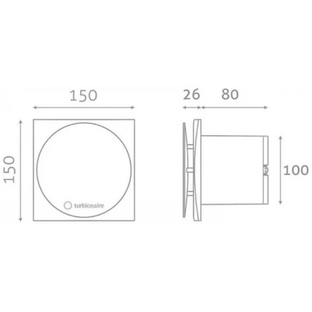 Вытяжной вентилятор настенный Turbionaire Mio 100 TW