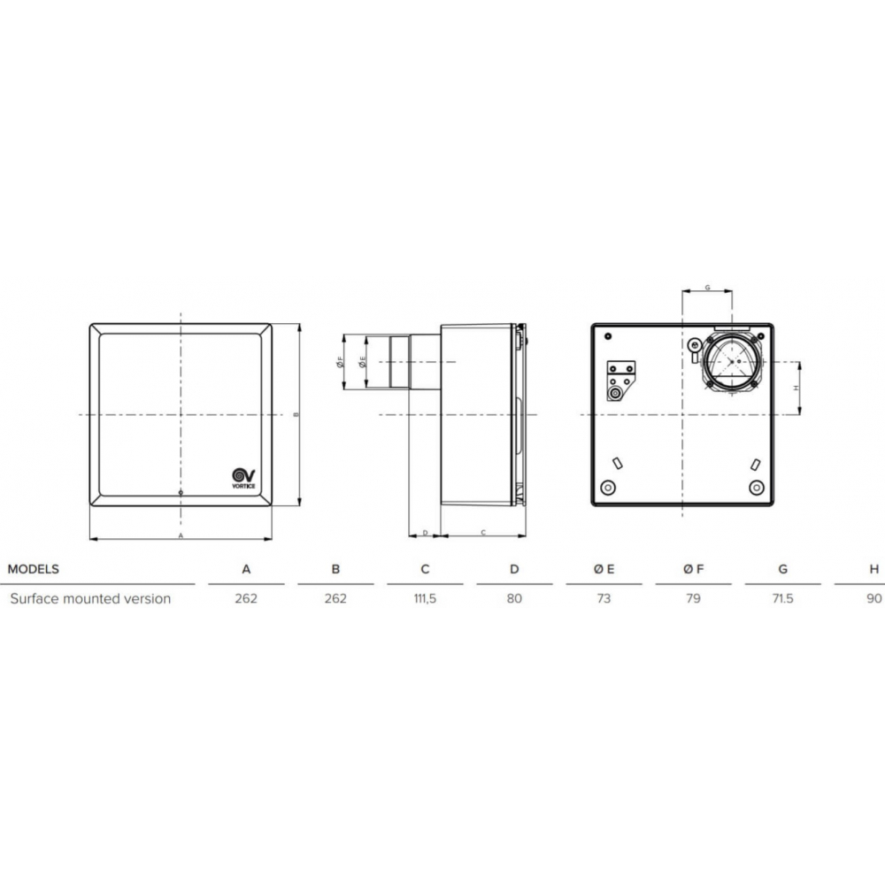 Вытяжной вентилятор в корпус Vortice QE 100 LL T