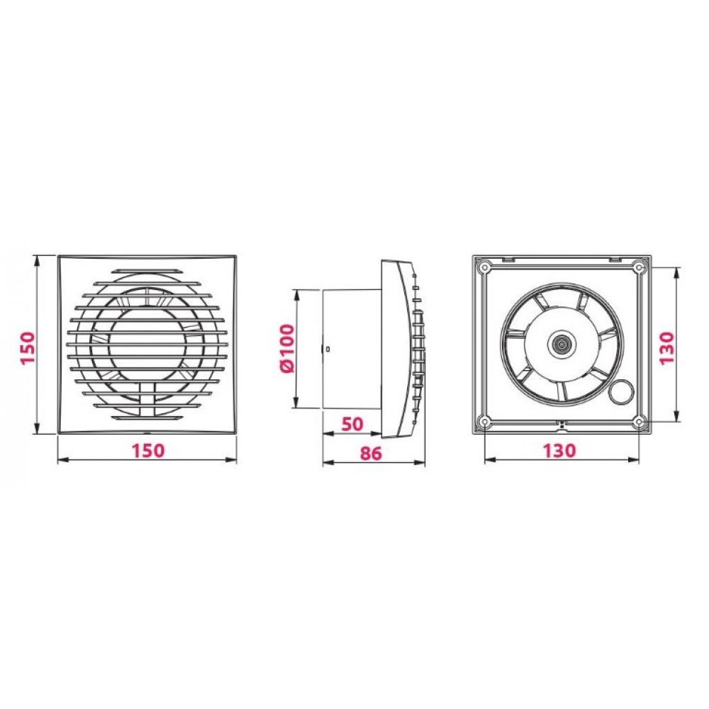 Витяжний вентилятор настінний Awenta Focus WFA100H