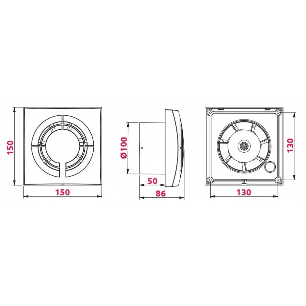 Витяжний вентилятор настінний Awenta Fabio WFB100H