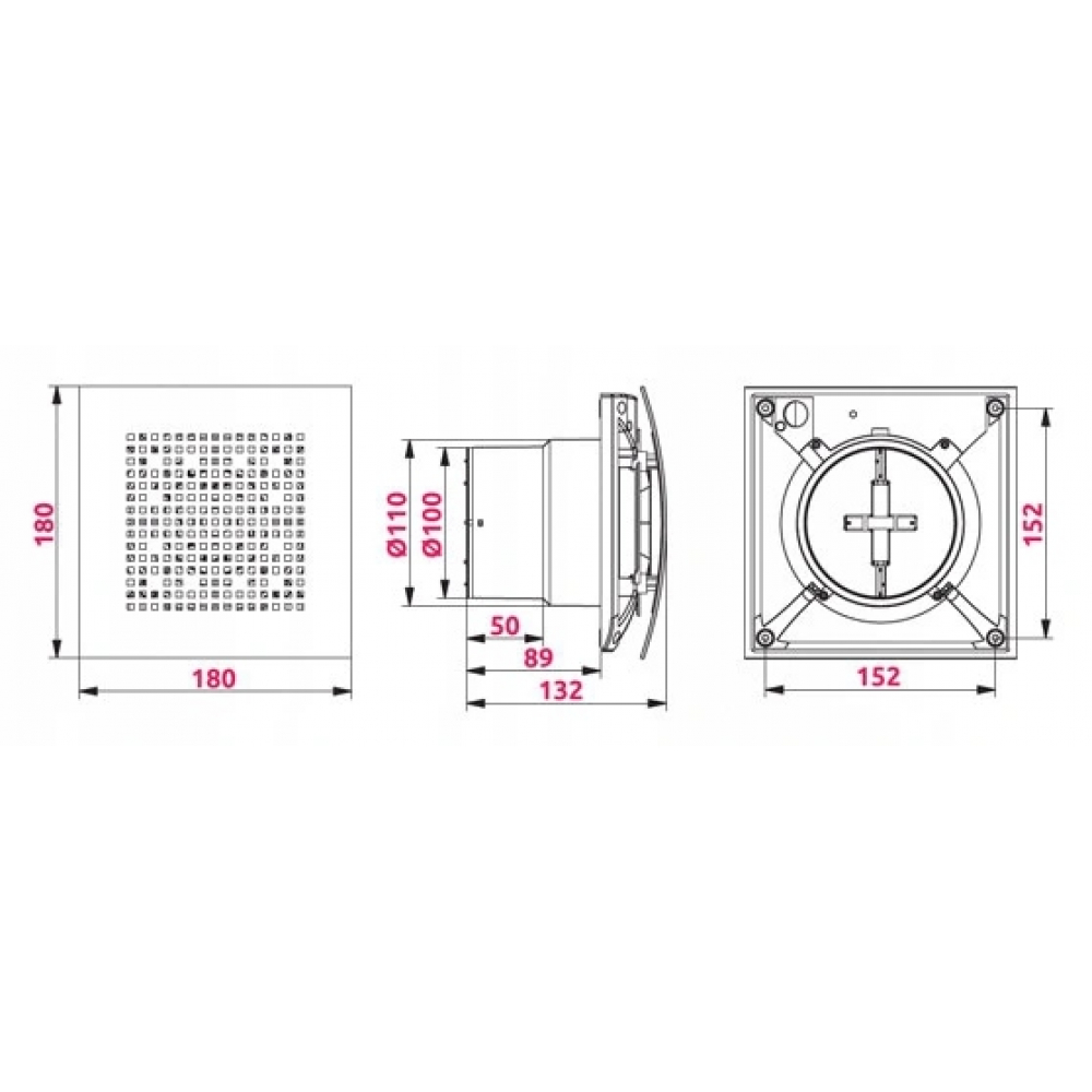 Вытяжной вентилятор настенный Awenta Pulsar WPAB125ZH