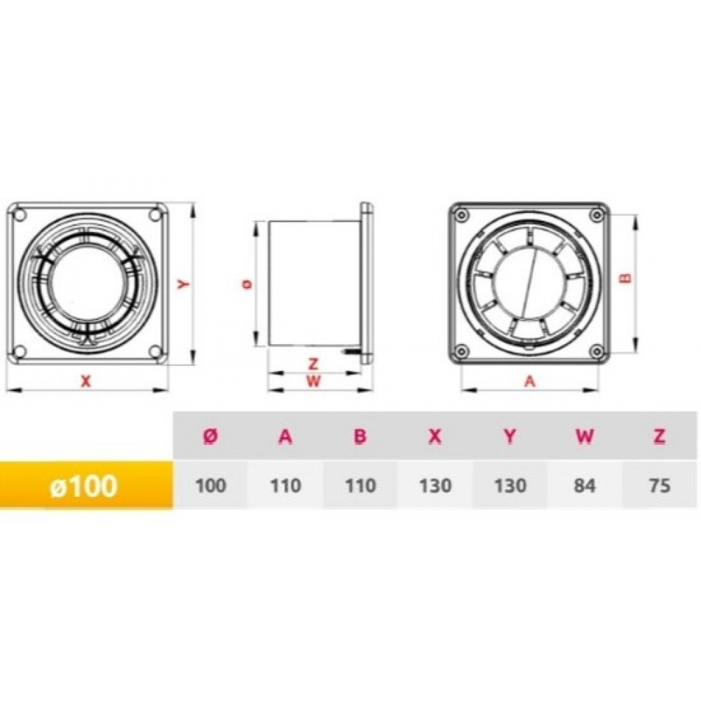 Витяжний вентилятор настінний Awenta Ring WWR100