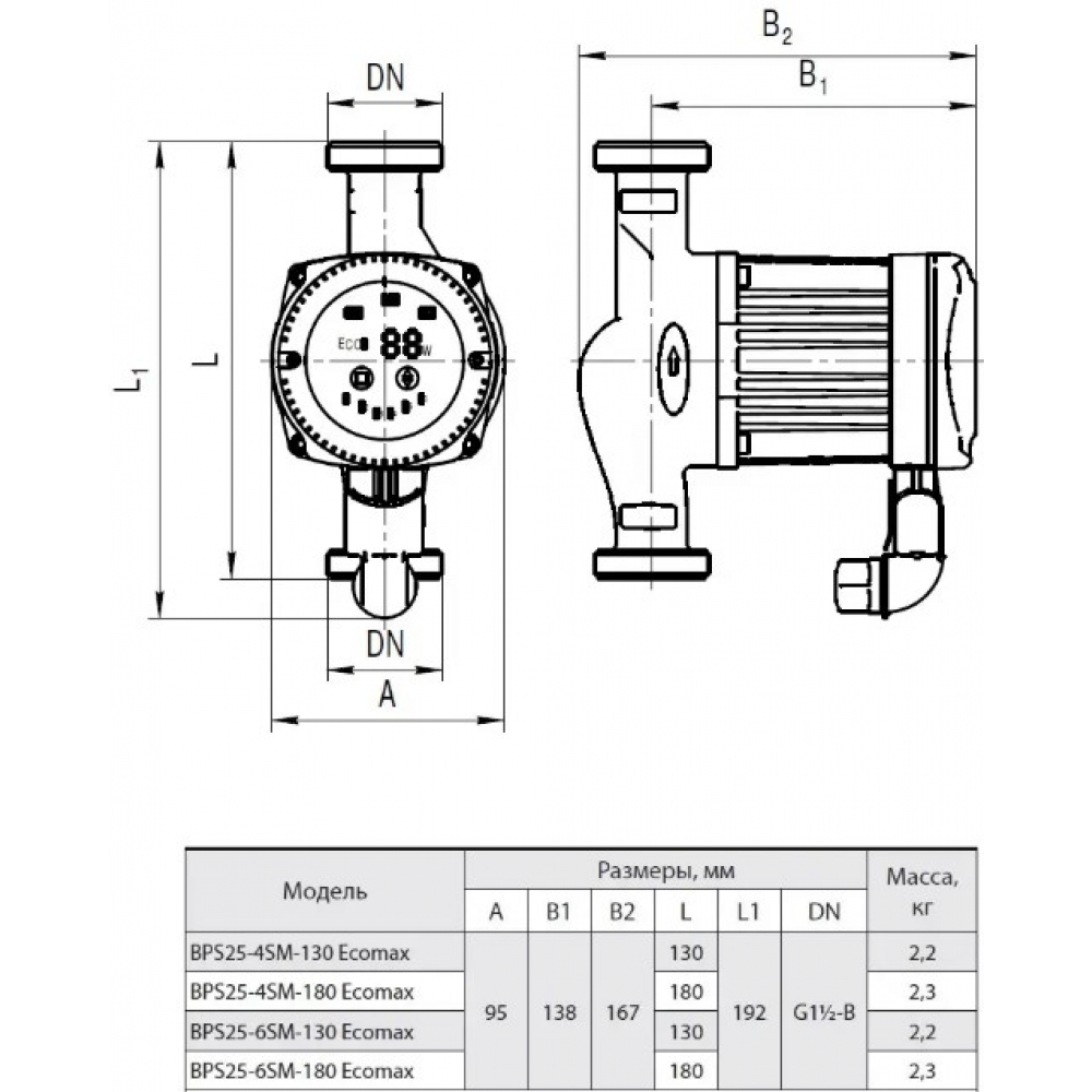 Циркуляционный насос NPO BPS 25-4SM-130 Ecomax