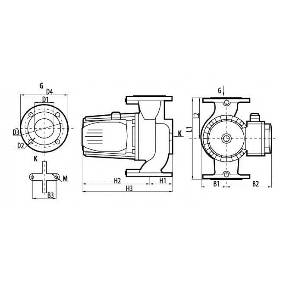 Циркуляционный насос Sprut GPD 12,5-8-600 DN50 (с ответными фланцами)
