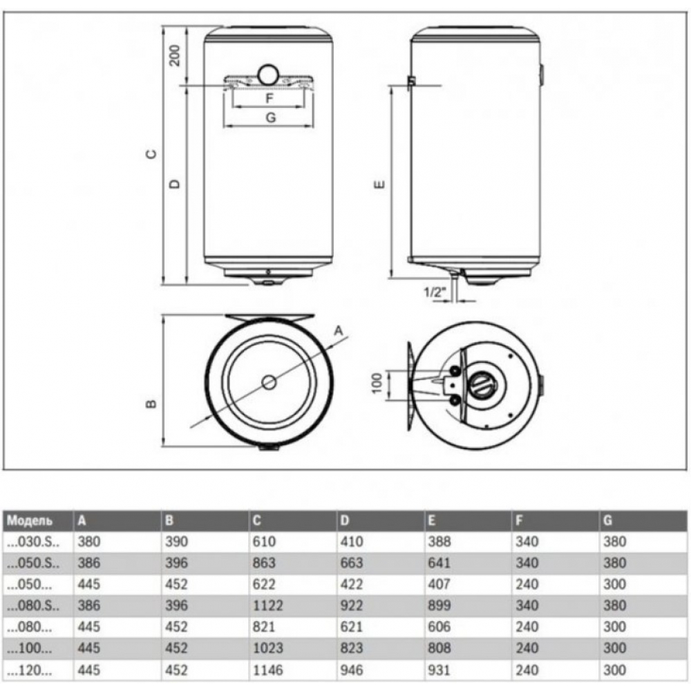 Бойлер накопичувальний електричний Bosch TR 2000 T 50 SB (7736504520)