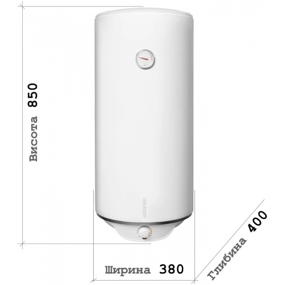 Бойлер накопичувальний електричний Atlantic Steatite Ego Slim VM 050 D325-1-BC