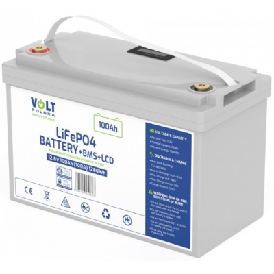 Аккумулятор Volt Polska LiFePO4 12,8V 100Ah (100A) +  ЖК-дисплей + BMS