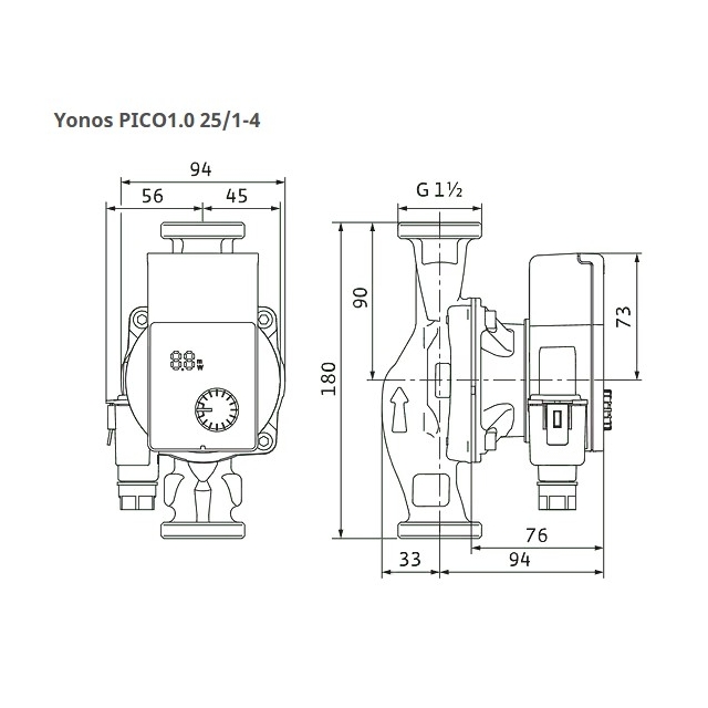 Циркуляционный насос Wilo Yonos Pico 1.0, 25/1-4, 1/2" (4248082)