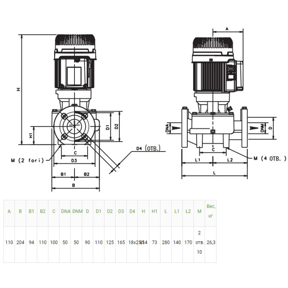 Циркуляционный насос DAB KLP 50-1200 M (105110474)