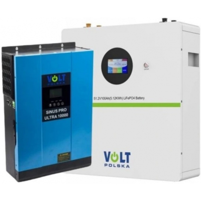 Комплект резервного живлення Volt Polska Sinus Pro Ultra 5000W/10000VA 48V/230V+80A MPPT  + ULTRA-5 51.2V 100Ah 100A