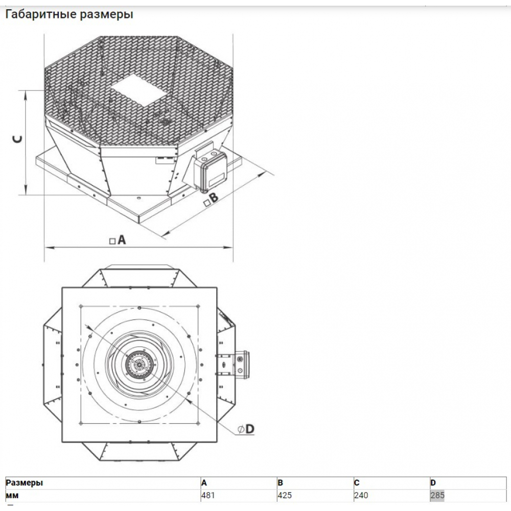 Промисловий вентилятор Vents ВКВ 2Е 250 (чорний)