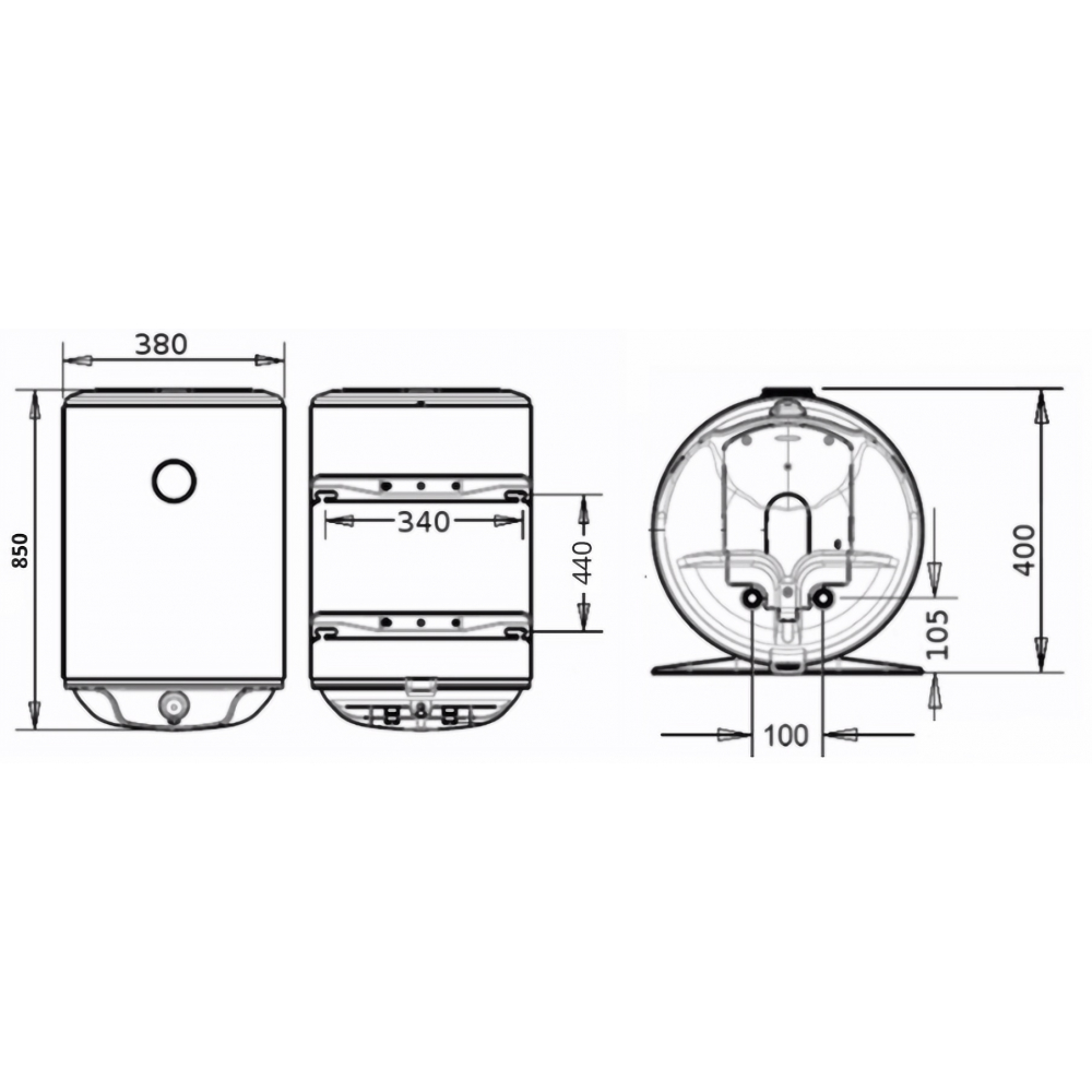 Бойлер накопичувальний електричний Atlantic Steatite Slim VM 50 D325-2-BC