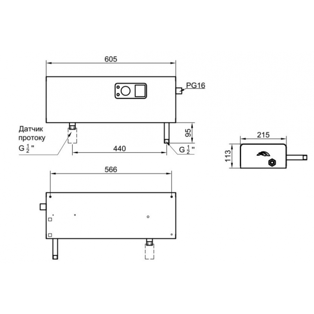 Проточный водонагреватель Dnipro КЭВ-18 П (КЕО-18(380)-П горизонтальный)