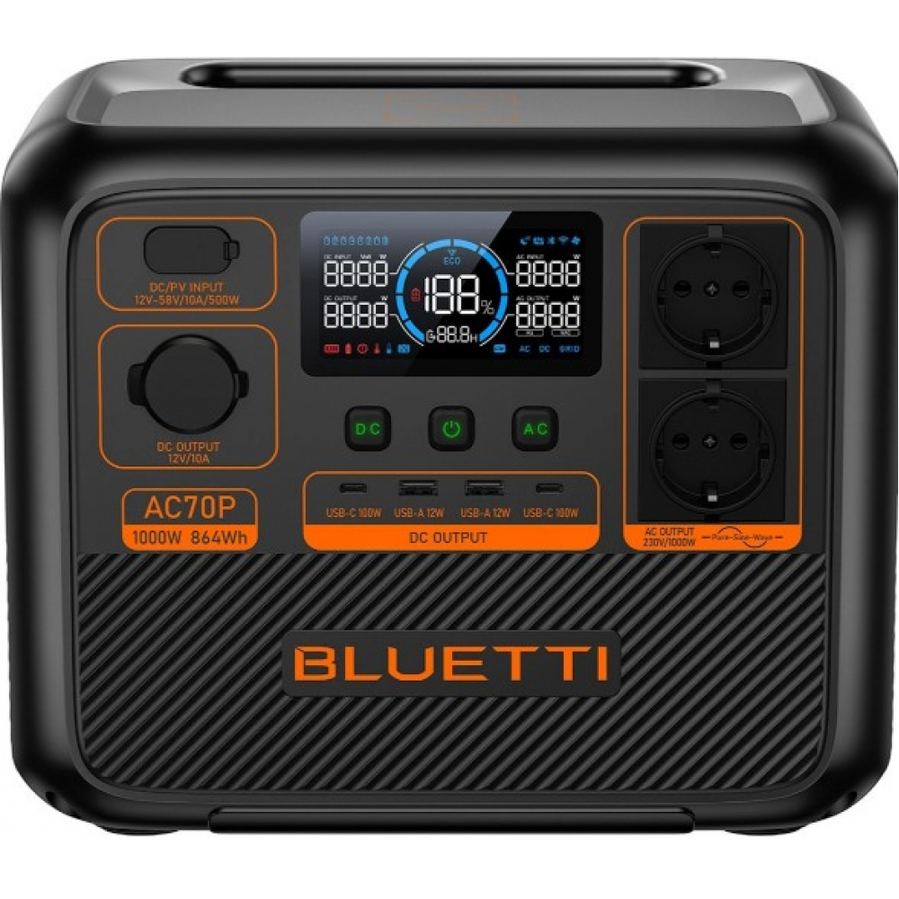 Портативная зарядная станция Bluetti AC70P 1000W 864Wh