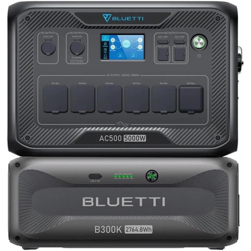 Портативная зарядная станция Bluetti AC500 3072Wh+Bluetti B300K 5000W 2764,8Wh