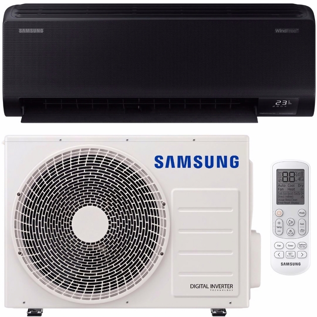Кондиционер настенный Samsung AR70F09C1BBNUA New WindFree Black Airise Diamond 2025