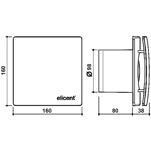 Вытяжной вентилятор настенный Elicent Elegance 100 PC