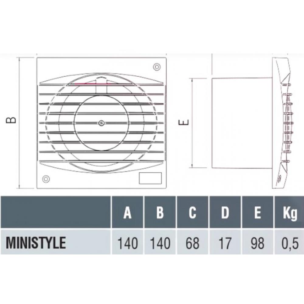 Витяжний вентилятор настінний Elicent Ministyle G PC