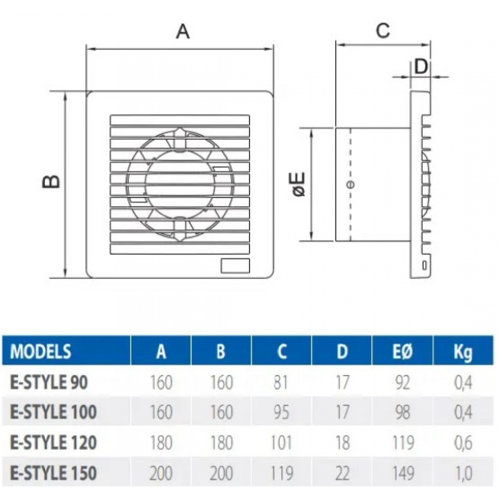 Витяжний вентилятор настінний Elicent E-Style 100 Pro Base