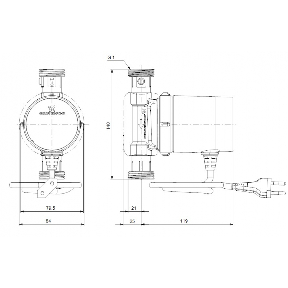 Циркуляционный насос Grundfos Comfort 15-14 BX T (93094846)