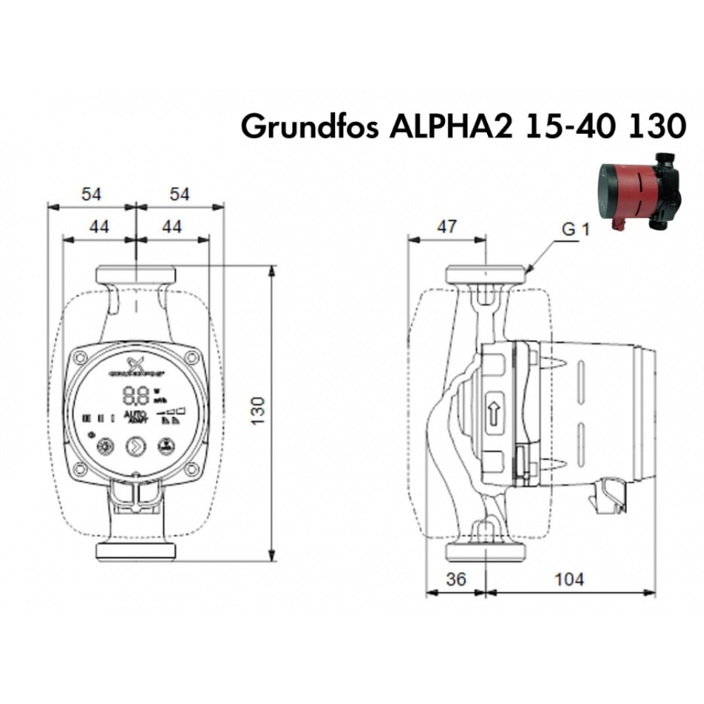 Циркуляционный насос Grundfos Alpha2 15-40 130 (99411107)