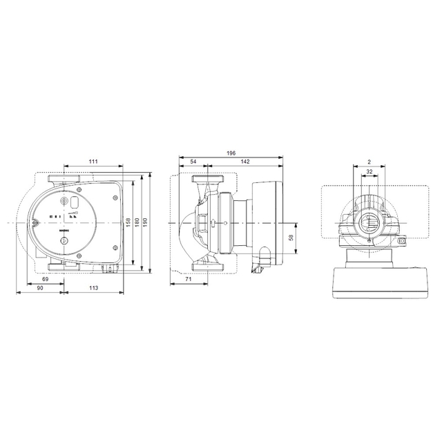 Циркуляционный насос Grundfos Magna1 25-60 N 180 (99221224)