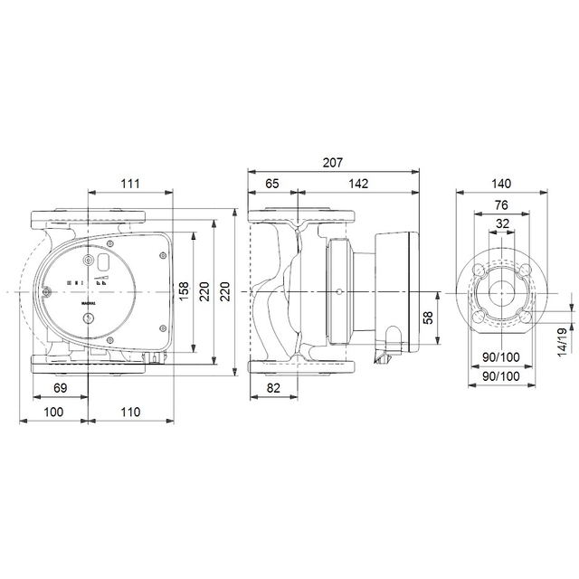 Циркуляційний насос Grundfos Magna1 32-80 F 220 (99221275)