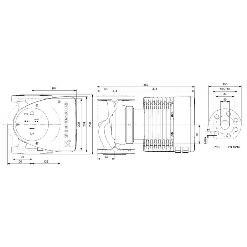 Циркуляционный насос Grundfos Magna1 40-100 F N 220 (99221324)