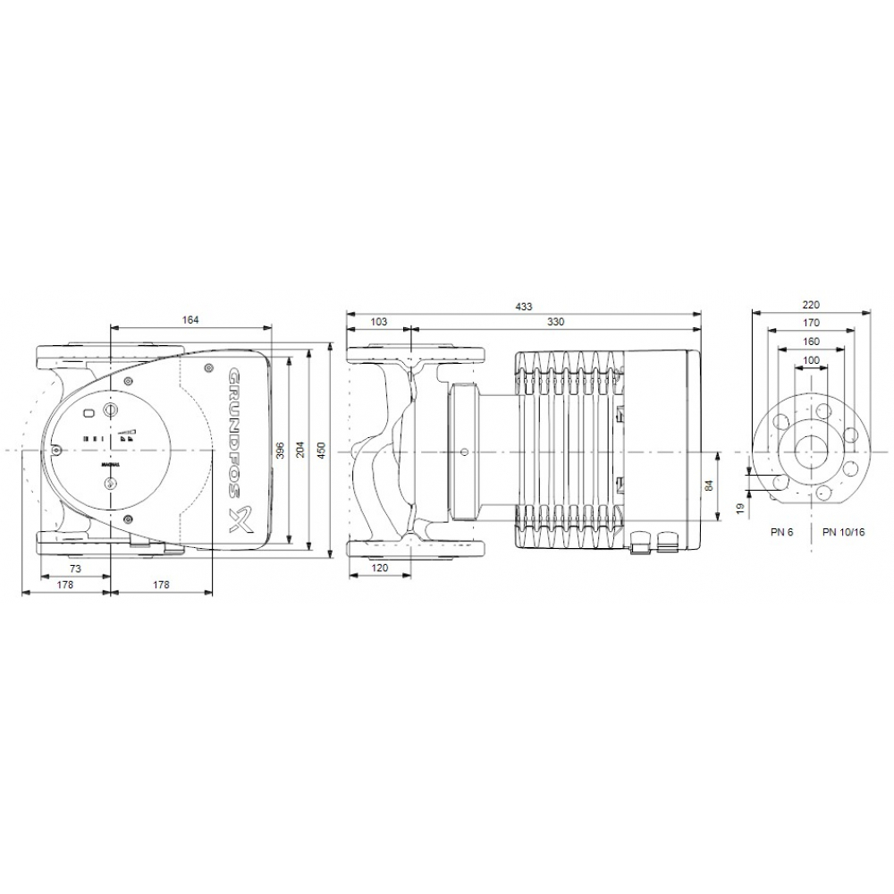 Циркуляционный насос Grundfos Magna1 100-40 F 450 (99221438)