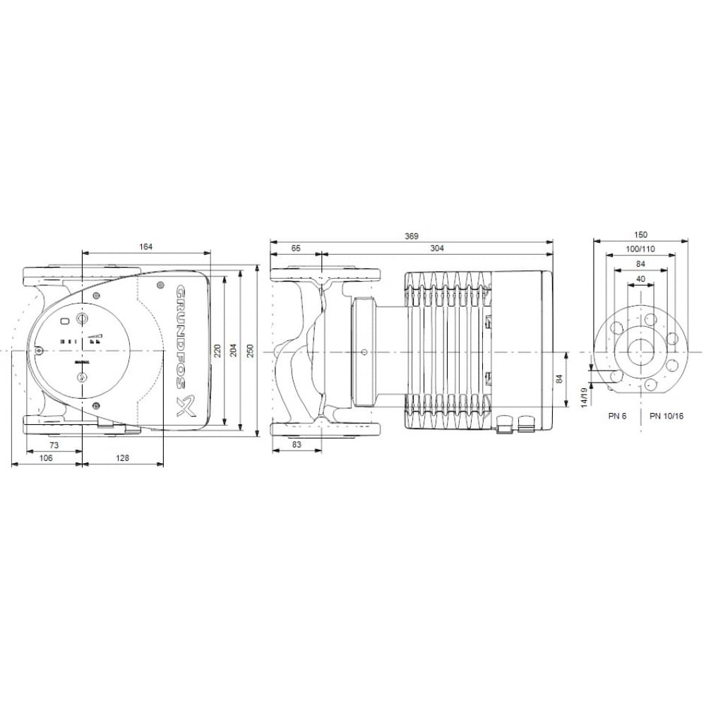 Циркуляционный насос Grundfos Magna1 40-150 F N 250 (99221326)
