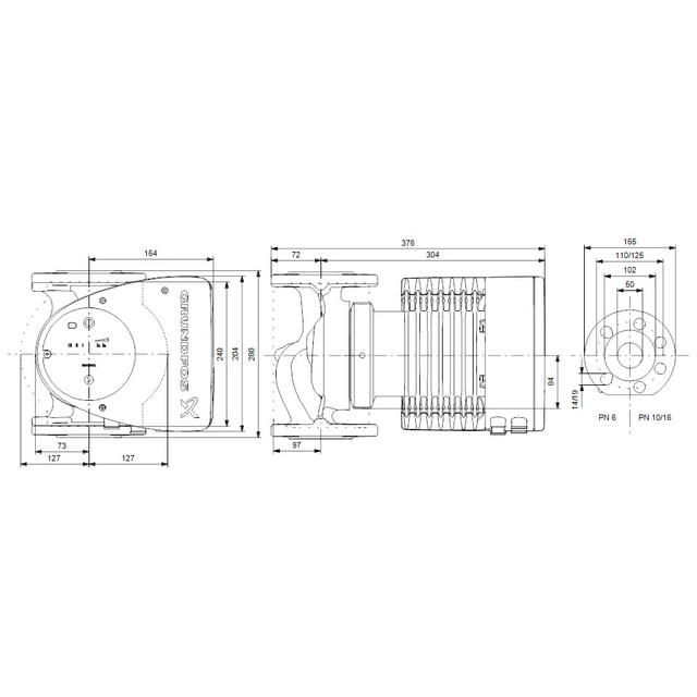 Циркуляционный насос Grundfos Magna1 50-100 F 280 (99221335)