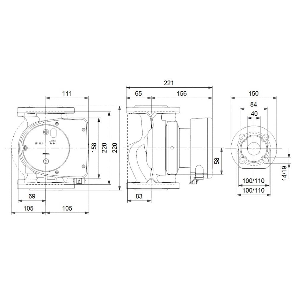 Циркуляционный насос Grundfos Magna1 40-60 F 220 (99221292)