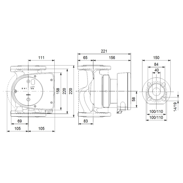 Циркуляционный насос Grundfos Magna1 40-60 F 220 (99221292)
