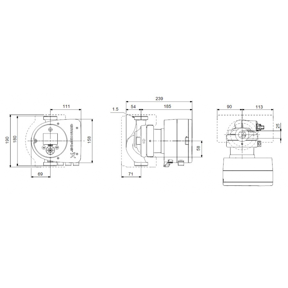 Циркуляционный насос Grundfos Magna3 25-100 180 (97924252)