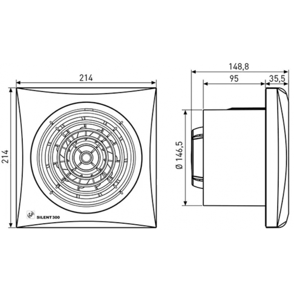 Витяжний вентилятор настінний Soler&Palau Silent-300 CRZ Silver (5210321500)