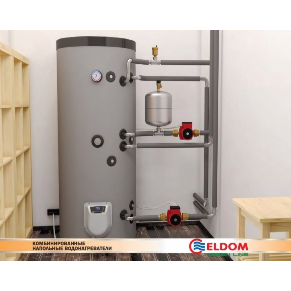Комбинированный бойлер Eldom Green Line 300(2) 1.33+1.07 m² FV30067S21 9kW