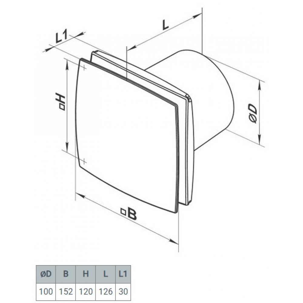 Витяжний вентилятор настінний Домовент 100 ЛД