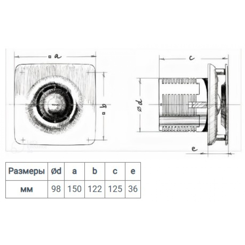 Вытяжной вентилятор настенный Домовент 100 Р1