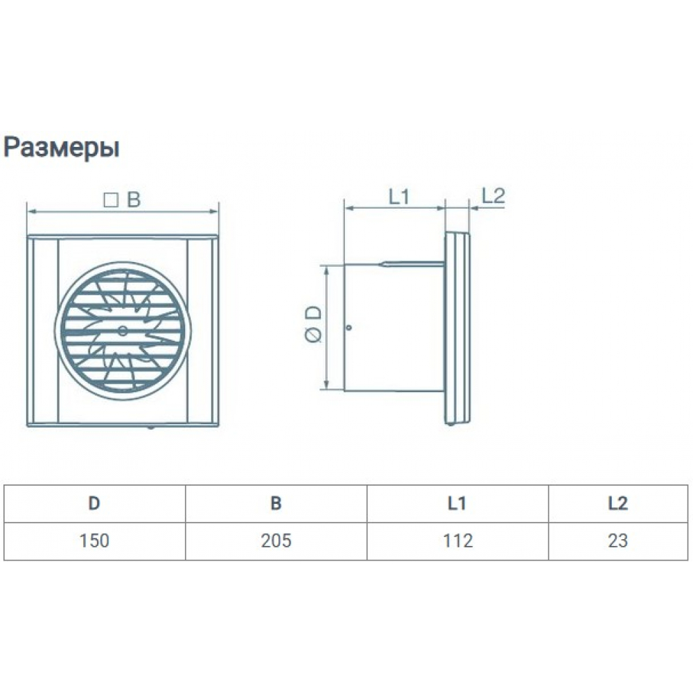 Витяжний вентилятор настінний Домовент 150 Тиша