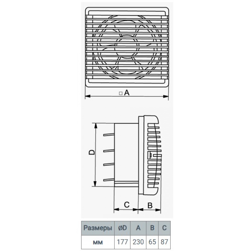 Витяжний вентилятор настінний Домовент 180 ВВР