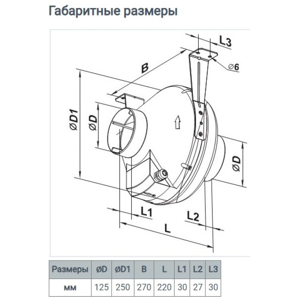 Канальний вентилятор Домовент ВК 125
