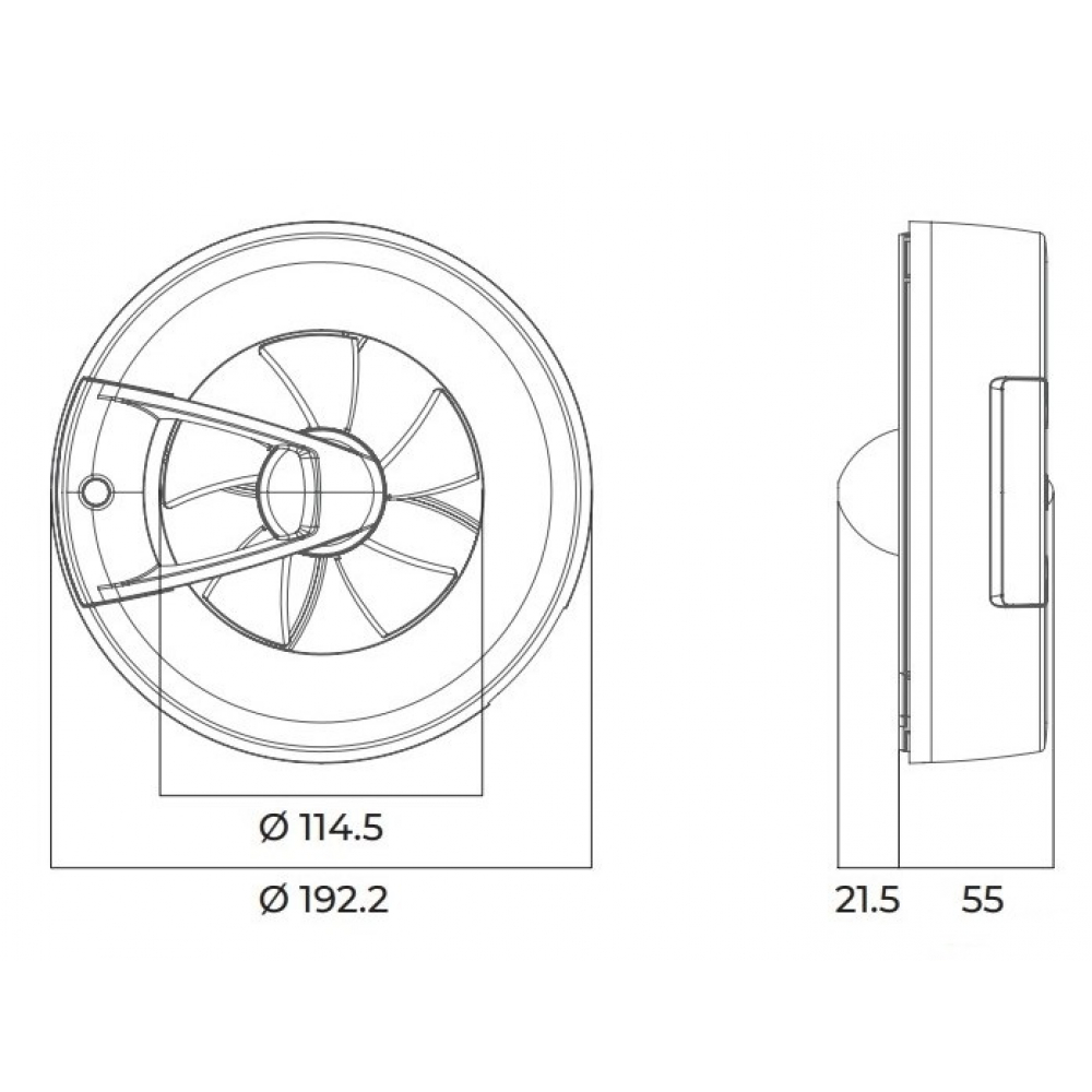 Вытяжной вентилятор настенный Vents Арк Смарт чорний